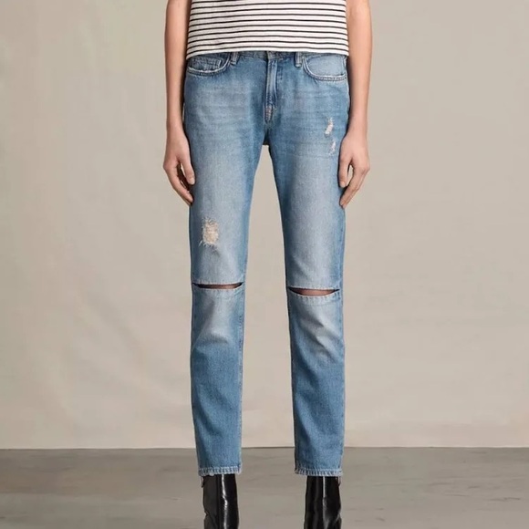 AllSaints Slit Boyfriend Jean - Picture 1 of 11